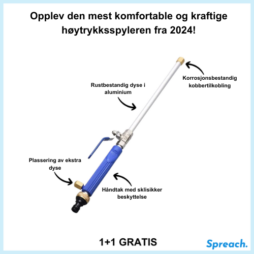 AquaBlast - 2-i-1 høytrykksspylemunnstykke med høyt trykk | 1+1 Gratis